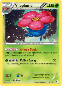 Vileplume Rare Holo card from Boundaries Crossed