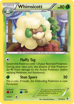 Whimsicott Rare card from Boundaries Crossed