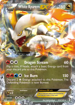 White Kyurem-EX Rare Holo EX card from Boundaries Crossed