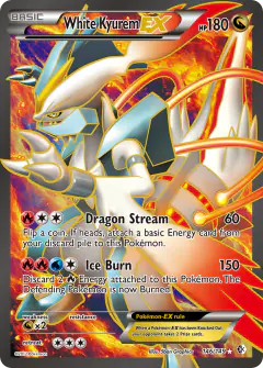 White Kyurem-EX Rare Ultra card from Boundaries Crossed