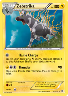 Zebstrika Rare Holo card from Boundaries Crossed