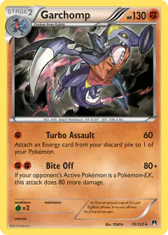 Garchomp Rare Holo card from BREAKpoint