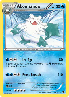 Abomasnow Rare card from BREAKthrough