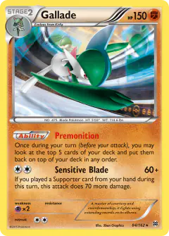 Gallade Rare Holo card from BREAKthrough
