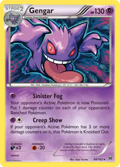 Gengar Rare Holo card from BREAKthrough