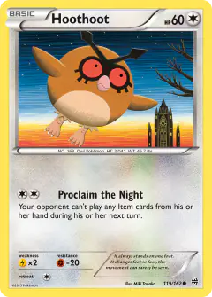 Hoothoot Common card from BREAKthrough