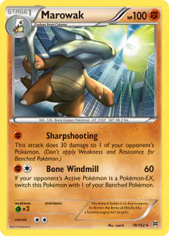 Marowak Rare card from BREAKthrough
