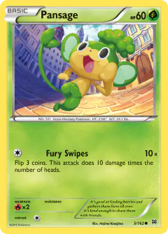 Pansage Common card from BREAKthrough