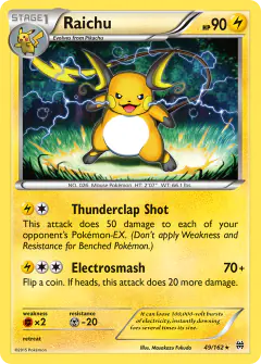 Raichu Rare card from BREAKthrough