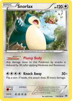 Snorlax Uncommon card from BREAKthrough