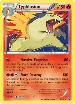 Typhlosion Rare Holo card from BREAKthrough