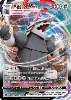 Aggron VMAX Rare Holo VMAX card from Brilliant Stars