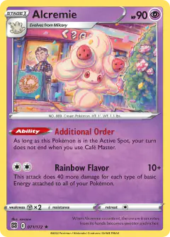 Alcremie Rare card from Brilliant Stars