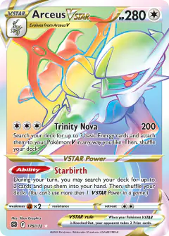 Arceus VSTAR Rare Rainbow card from Brilliant Stars
