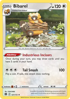 Bibarel Rare Holo card from Brilliant Stars