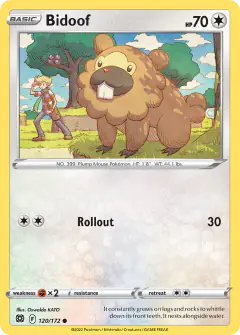 Bidoof Common card from Brilliant Stars