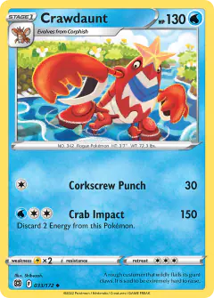 Crawdaunt Uncommon card from Brilliant Stars