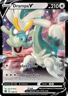 Drampa V Rare Holo V card from Brilliant Stars