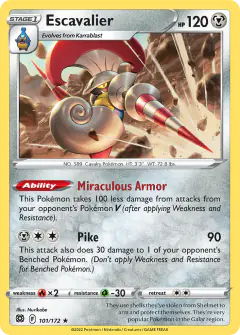 Escavalier Rare card from Brilliant Stars