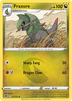 Fraxure Uncommon card from Brilliant Stars