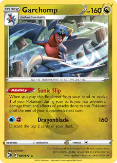 Garchomp Rare Holo card from Brilliant Stars