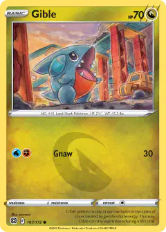 Gible Common card from Brilliant Stars