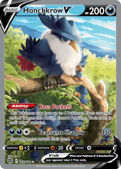 Honchkrow V Rare Ultra card from Brilliant Stars