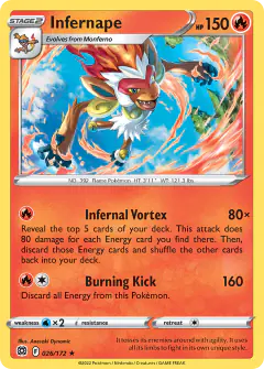 Infernape Rare Holo card from Brilliant Stars