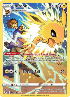 Jolteon Trainer Gallery Rare Holo card from Brilliant Stars