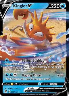 Kingler V Rare Holo V card from Brilliant Stars