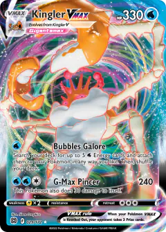 Kingler VMAX Rare Holo VMAX card from Brilliant Stars