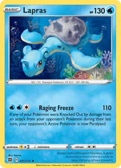 Lapras Rare card from Brilliant Stars