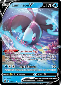 Lumineon V Rare Holo V card from Brilliant Stars