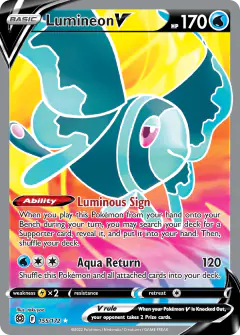 Lumineon V Rare Ultra card from Brilliant Stars