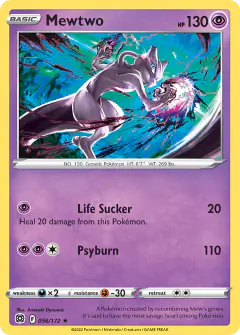 Mewtwo Rare card from Brilliant Stars