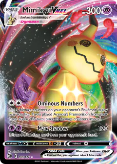 Mimikyu VMAX Rare Holo VMAX card from Brilliant Stars