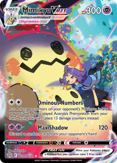 Mimikyu VMAX Rare Holo VMAX card from Brilliant Stars