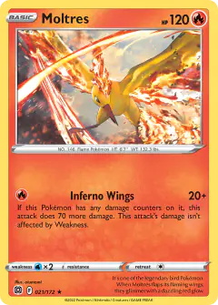 Moltres Rare Holo card from Brilliant Stars