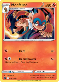 Monferno Uncommon card from Brilliant Stars
