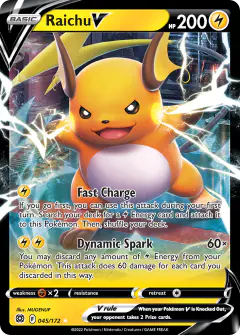 Raichu V Rare Holo V card from Brilliant Stars