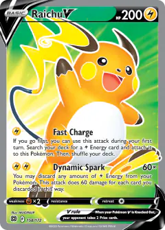 Raichu V Rare Ultra card from Brilliant Stars