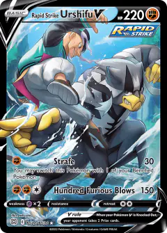 Rapid Strike Urshifu V Rare Holo V card from Brilliant Stars