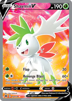 Shaymin V Rare Ultra card from Brilliant Stars