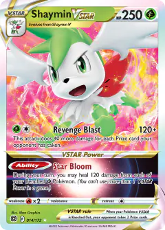 Shaymin VSTAR Rare Holo VSTAR card from Brilliant Stars