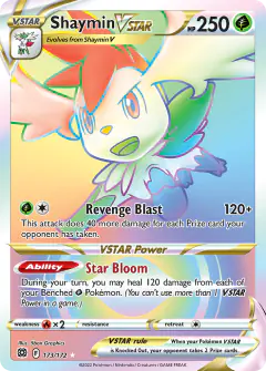 Shaymin VSTAR Rare Rainbow card from Brilliant Stars