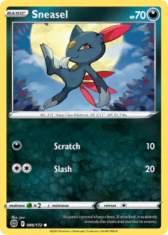 Sneasel Common card from Brilliant Stars