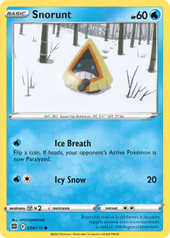 Snorunt Common card from Brilliant Stars