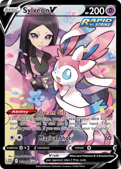Sylveon V Rare Holo V card from Brilliant Stars