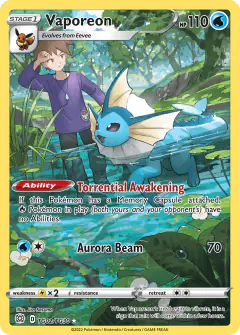 Vaporeon Trainer Gallery Rare Holo card from Brilliant Stars