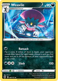 Weavile Uncommon card from Brilliant Stars